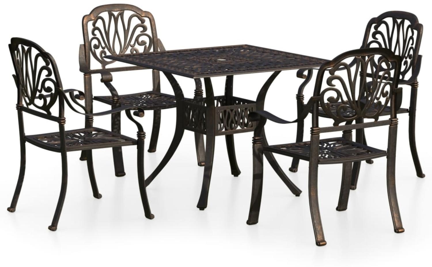 vidaXL 5-tlg. Bistro-Set Aluminiumguss Bronzen 3070604 Bild 1