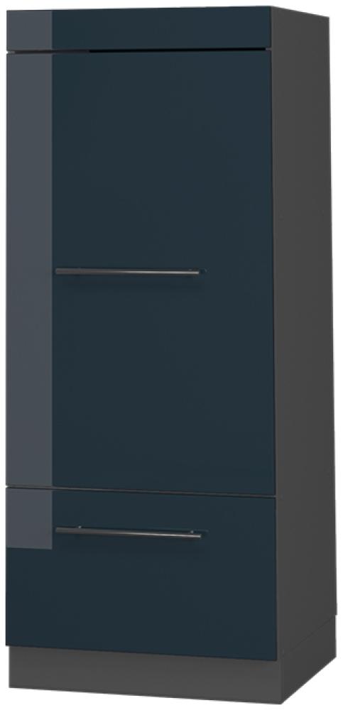 Vicco Mikrowellenschrank Fame-Line Anthrazit Dunkelblau Hochglanz 60 cm mit Schublade & Tür Bild 1