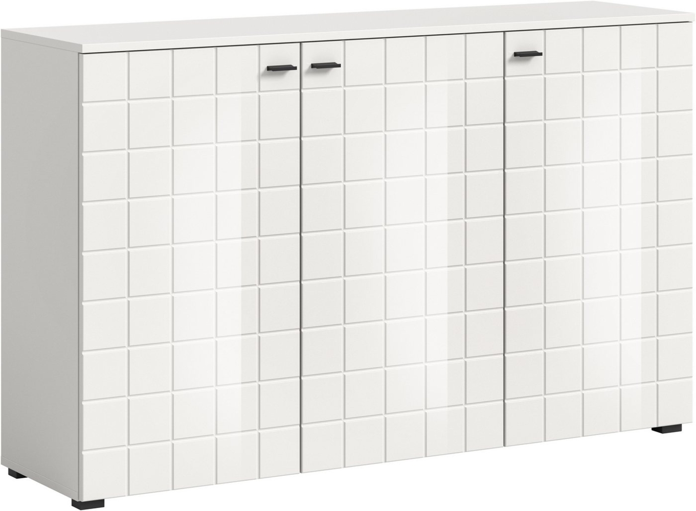 INOSIGN Sideboard Gora, Breite 138 cm, gefräste Front in Waffeloptik hochglanz, Kommode, Schrank, Anrichte Bild 1