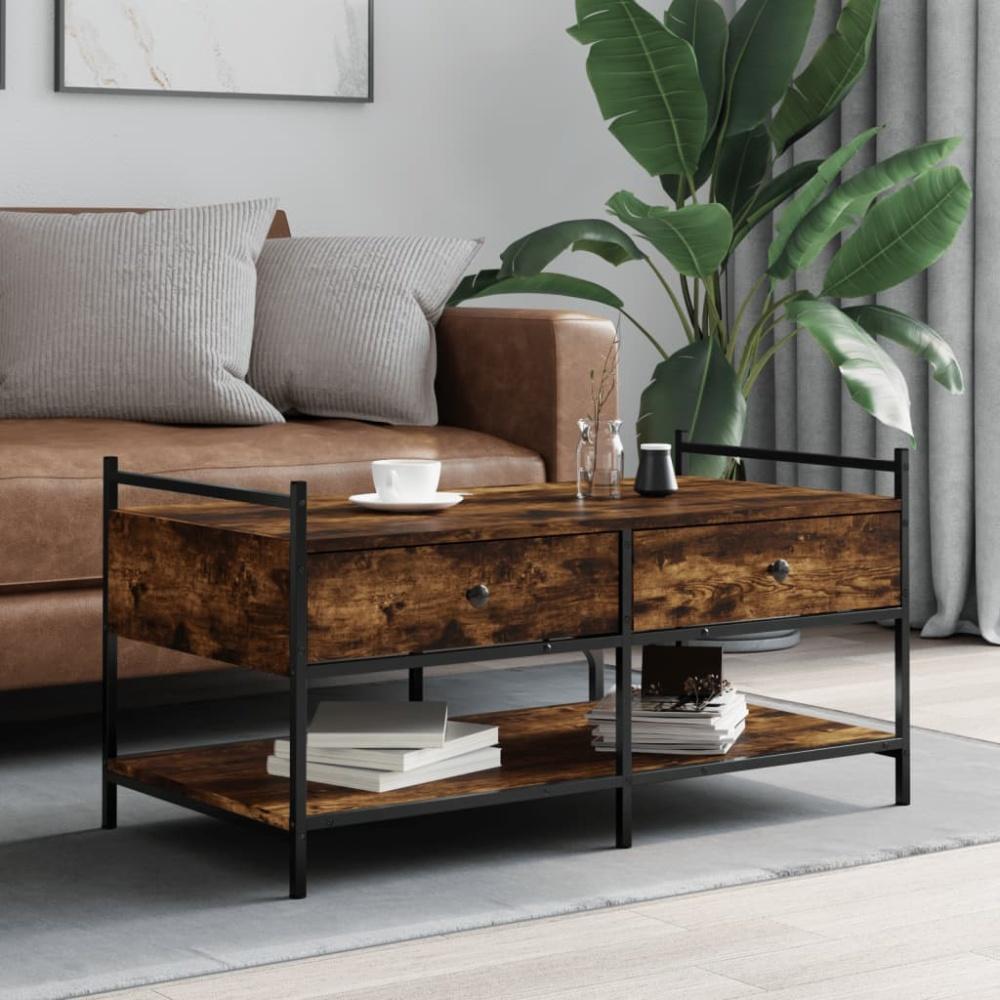 vidaXL Couchtisch Räuchereiche 99x50x50 cm Holzwerkstoff 833962 Bild 1