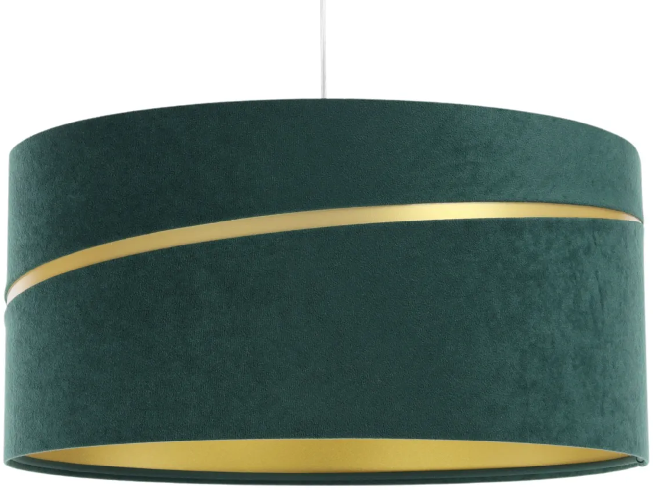 BPS Koncept 01A-003-40 Hängeleuchte SWING Velourss auf PVC-Basis grün, gold 1xE27 60W H:102 Ø40cm dimmbar Bild 1