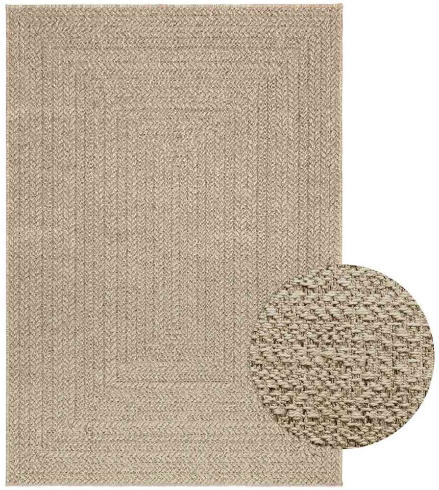 Teppich ZIZUR Beige 120x170 cm Jute-Optik Indoor und Outdoor 4010394 Bild 1