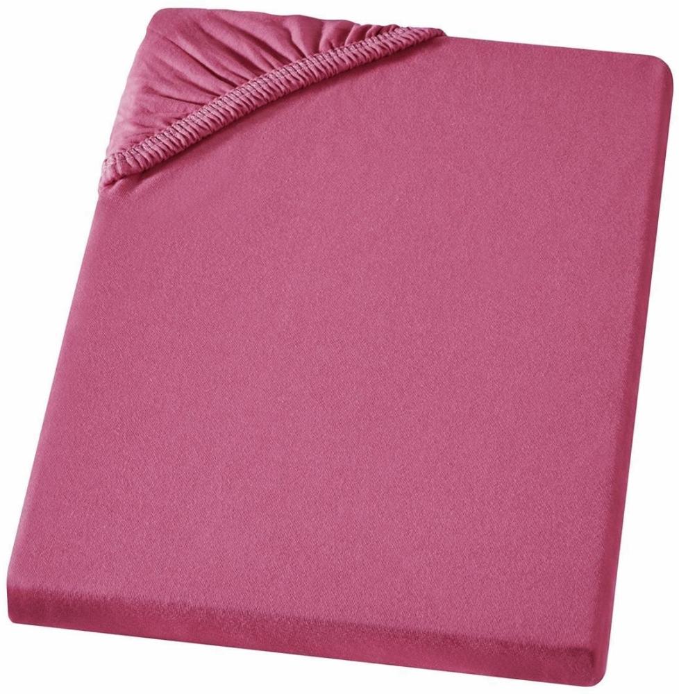 Carpe Sonno Feinjersey Bettlaken aus 100% Baumwolle, Pink, 180-200 x 200 cm Bild 1