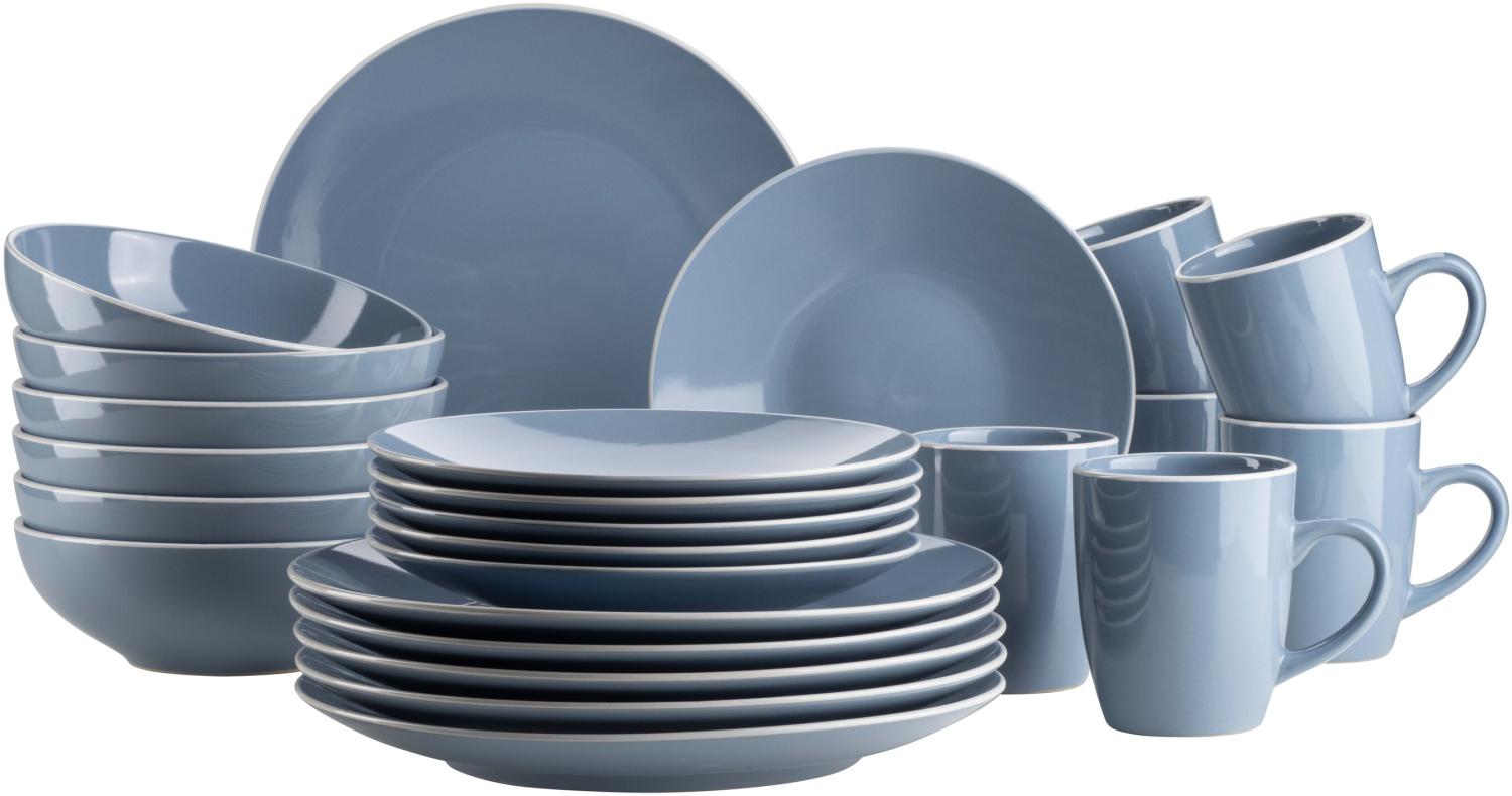 Mäser 931844 Kombiservice Elissa für 6 Personen, Steinzeug, blau (1 Set, 24-teilig) Bild 1