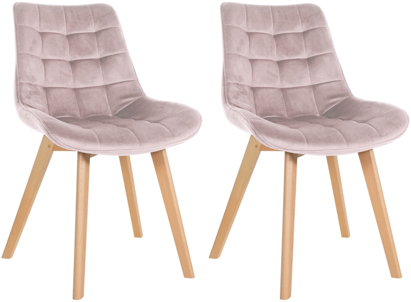 CLP 2er Set Esszimmerstühle Brook mit Samtbezug,pink Bild 1