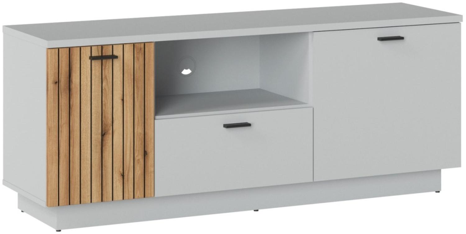 Lowboard TV-Unterschrank Vero 145x40x59cm grau Evoke Eiche MDF Bild 1