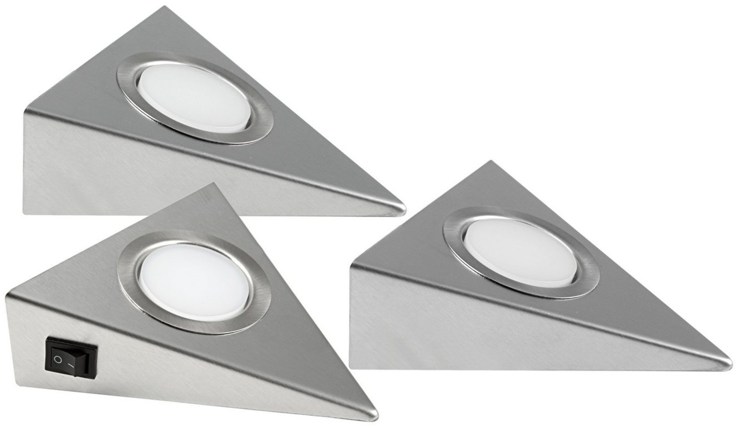 Heitronic Nr. 23009-HE LED Unterbauleuchte Genua 3er Set silber 3000K 230V Bild 1