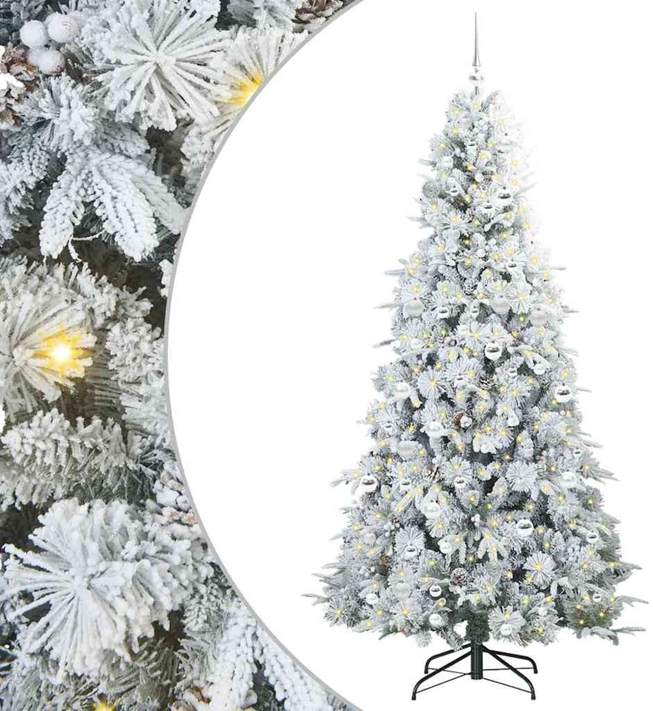 vidaXL Künstlicher klappbarer Weihnachtsbaum Weiß 210 cm PE und PVC 3397502 Bild 1