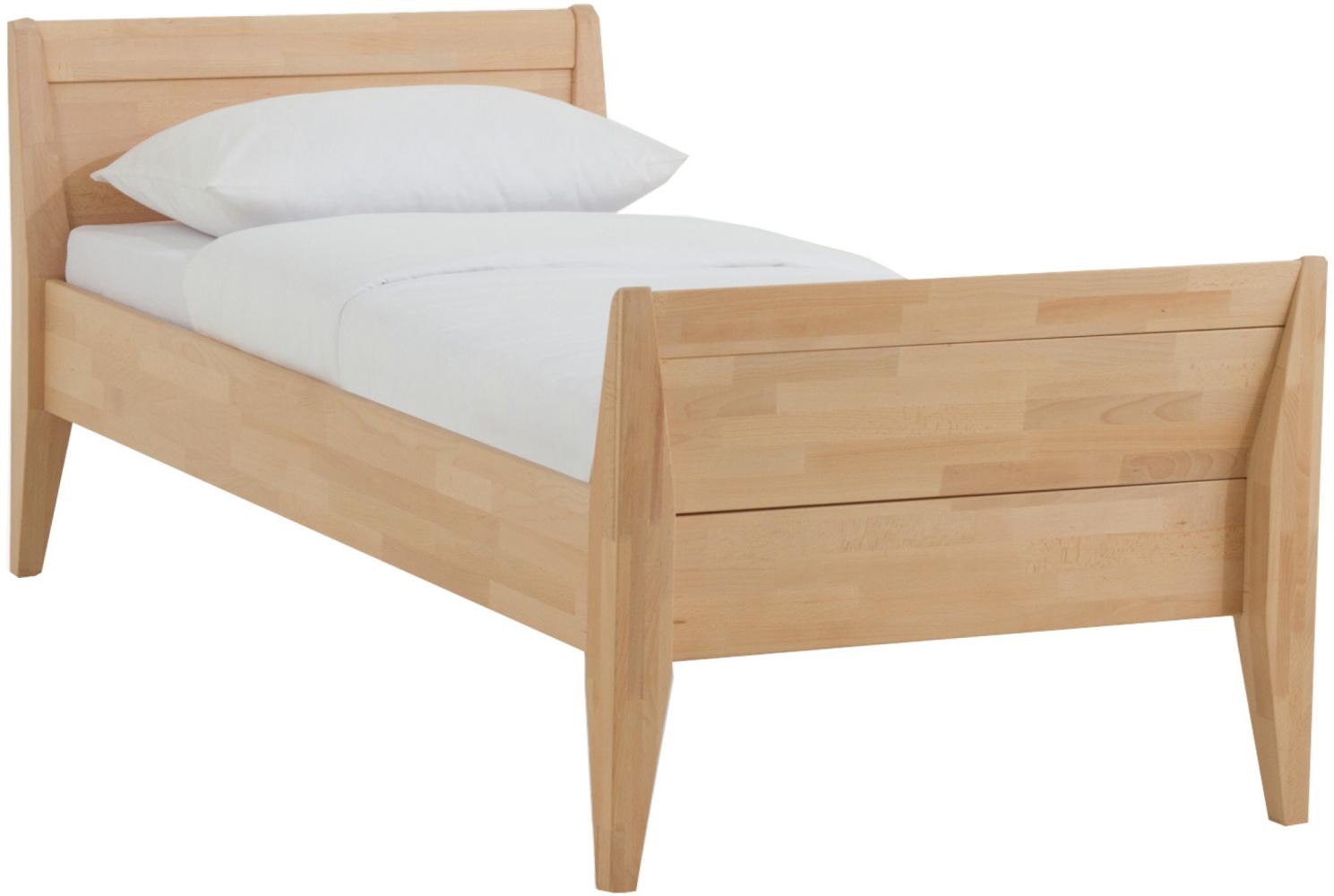 Dico Massivholz Einzelbett Komfortbett Seniorenbett 450.03, Buche natur geölt Größe 120x220 cm Bild 1