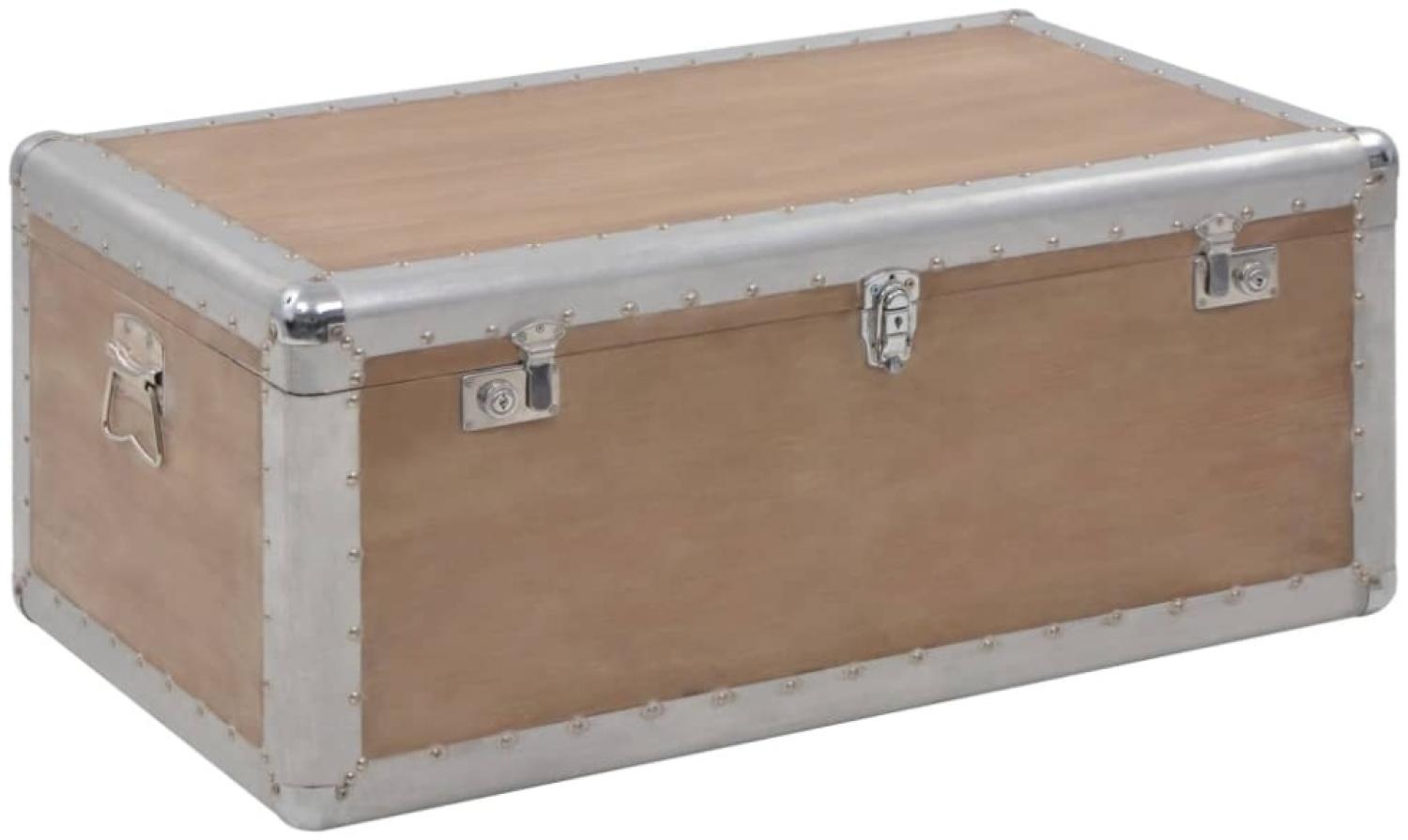 Aufbewahrungsbox Tannenholz Massiv 91x52x40 cm Braun Bild 1