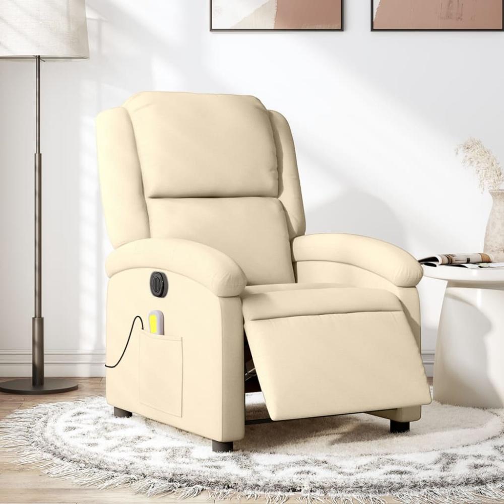 vidaXL Massagesessel Elektrisch Creme Stoff 3204161 Bild 1