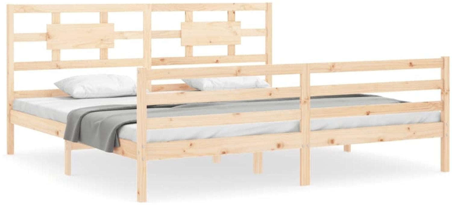vidaXL Massivholzbett mit Kopfteil 200x200 cm 3194461 Bild 1