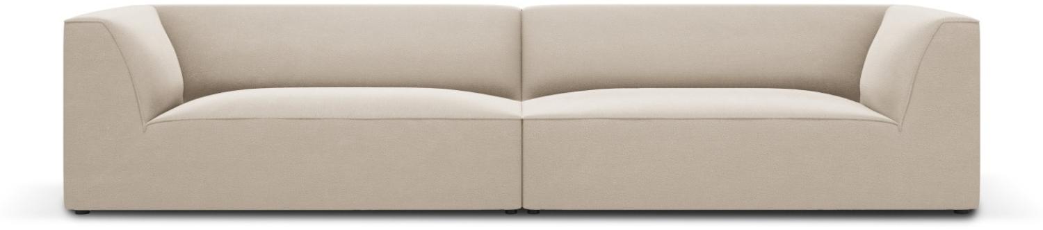 Micadoni 4-Sitzer Samtstoff Sofa Ruby | Bezug Beige | Beinfarbe Black Plastic Bild 1