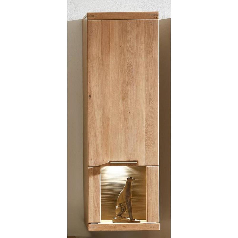 Lomadox Hängevitrine BOZEN-36 inkl. LED-Beleuchtung Wildeiche Bianco Massivholz Fronten 40/123/37 cm Bild 1