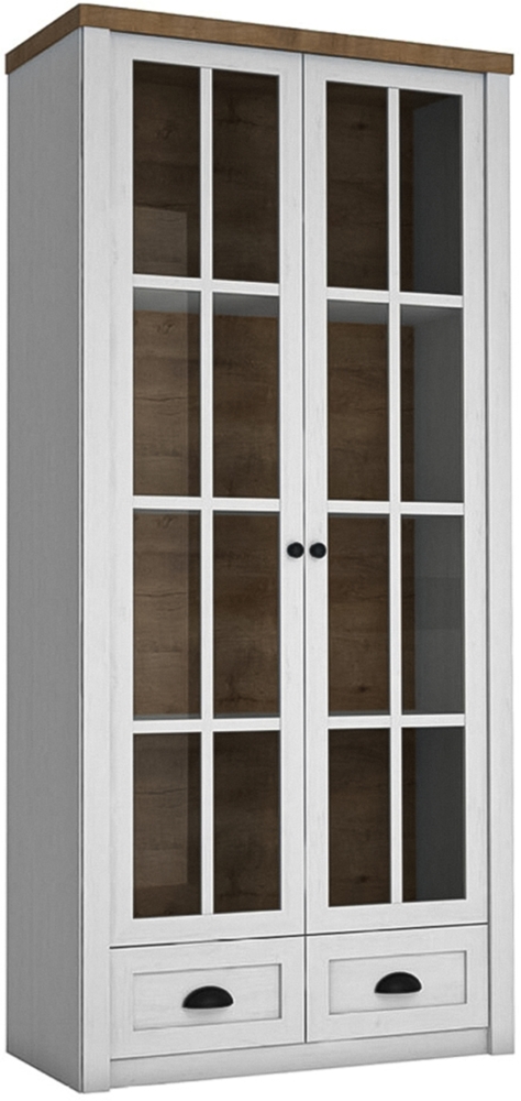 AX LIVING Vitrine Glas „Palmano W2S“ – 90 cm breit, Andersen Kiefer Bild 1