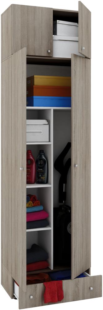 Mehrzweckschrank Kleiderschrank Hochschrank Garderobe Flur Schrank Eiche Dekor Bild 1