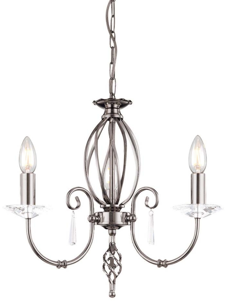 Kronleuchter, Hängelampe, Stahl Nickel, D 38 cm Bild 1