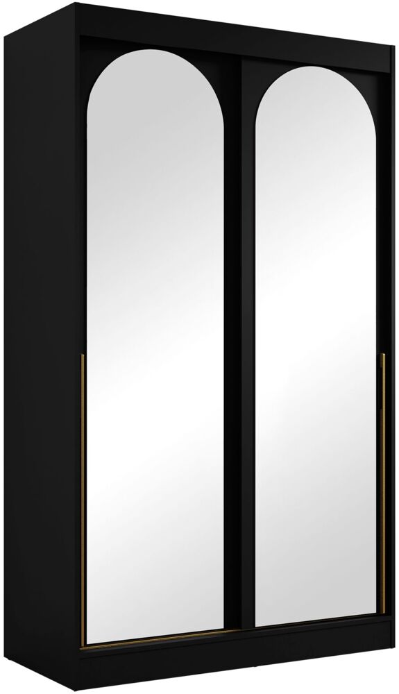 Kleiderschrank Mezzinto 120 (Farbe: Schwarz / Schwarz + Gold) Bild 1