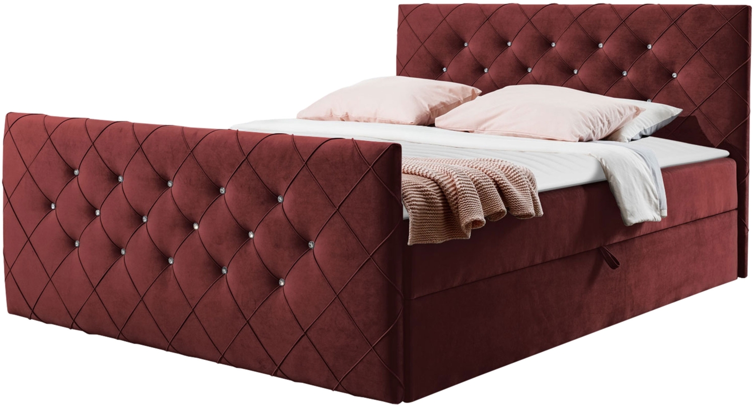 Boxspringbett Utren, Rot, 160 x 200 cm Bild 1