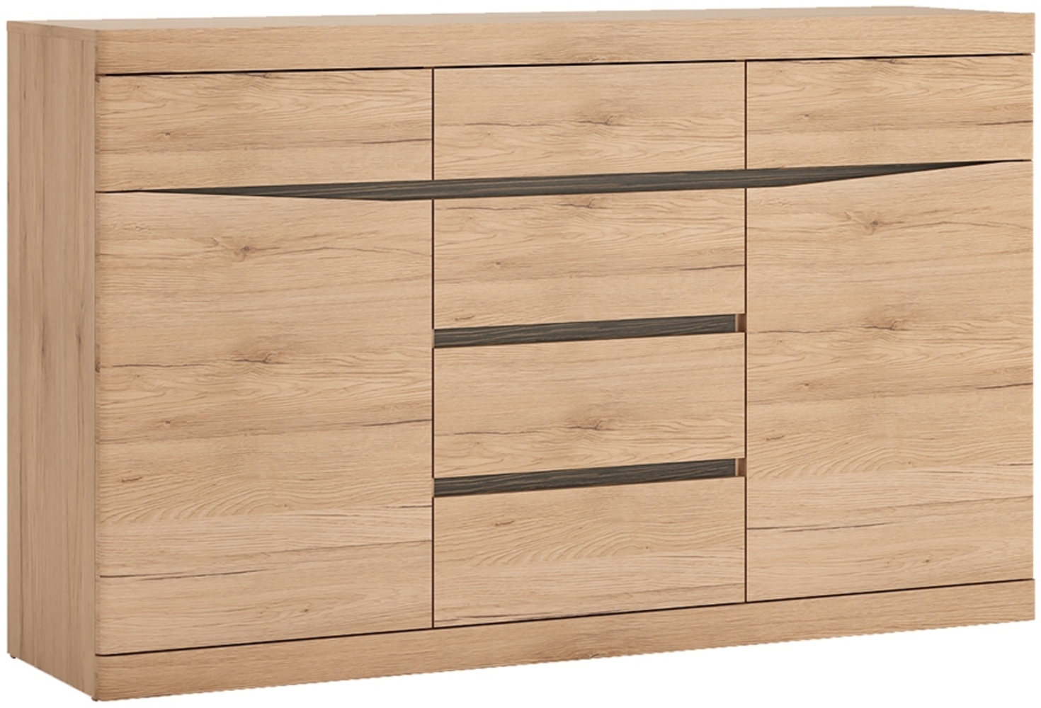 Sideboard mit 6 Schubkästen SANFORD-129 in Eiche hell Nb, B/H/T: ca. 150/92,5/40 cm Bild 1