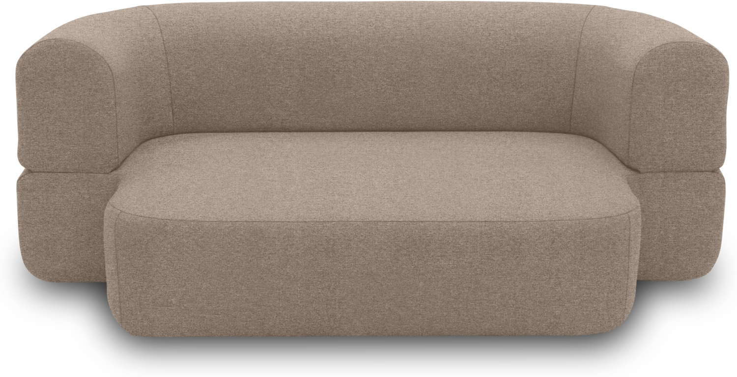 DOMO. collection Sofa 700 019, 2-Sitzer Schlafsofa, Ovale Form, Schlaffunktion, Inklusive Nierenkissen, Federkern Polsterung, 2er Couch, 208 x 115 x 78 (BxTxH), grau Bild 1