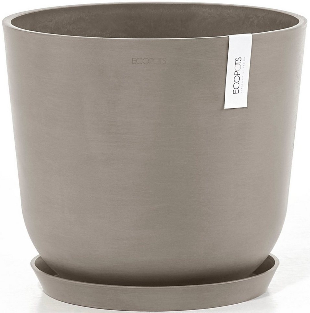 ECOPOTS Blumentopf Oslo 35 + Wassersystem Taupe, für innen und außen: frostsicher, bruchsicher und lichtbeständig Bild 1