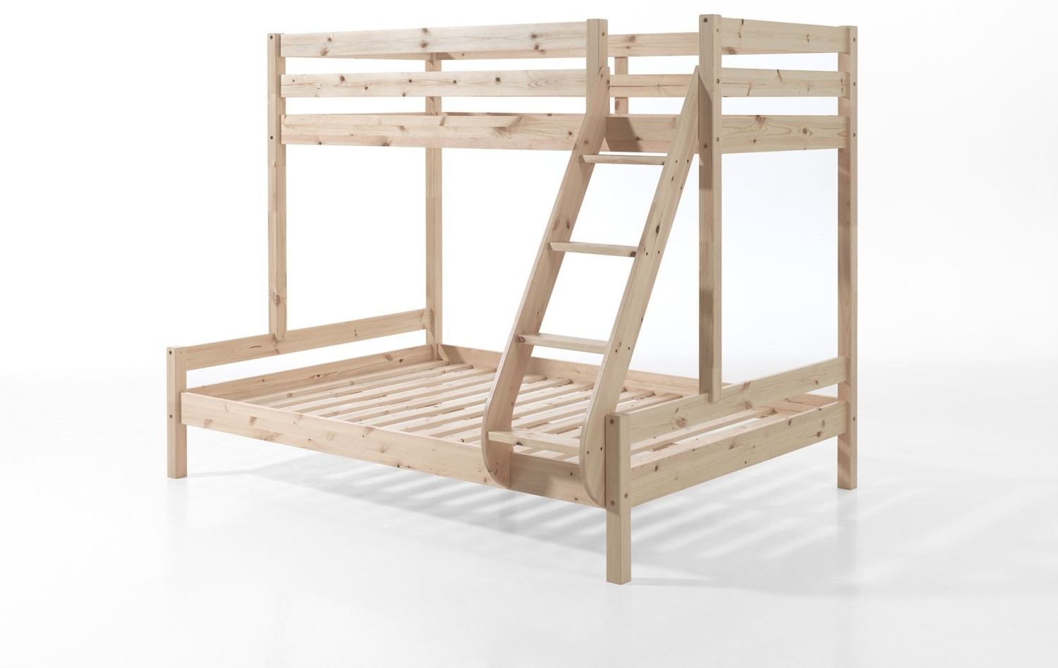 Etagenbett Kathlin 208x156x167 Familienbett Massivholz natur Bild 1