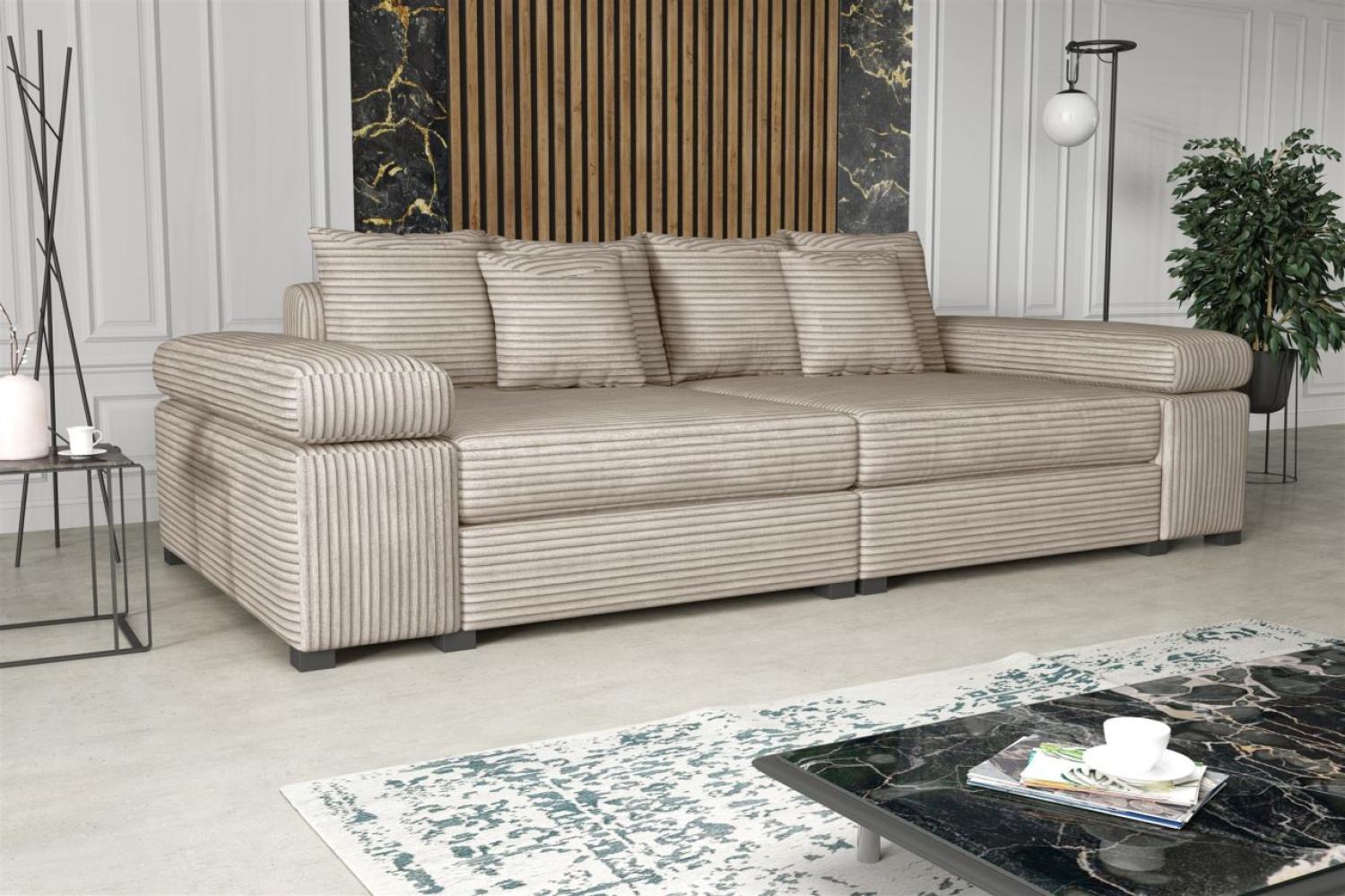 Big Sofa Couchgarnitur Megasofa Riesensofa AREZZO Stoff Tilia Creme Bild 1