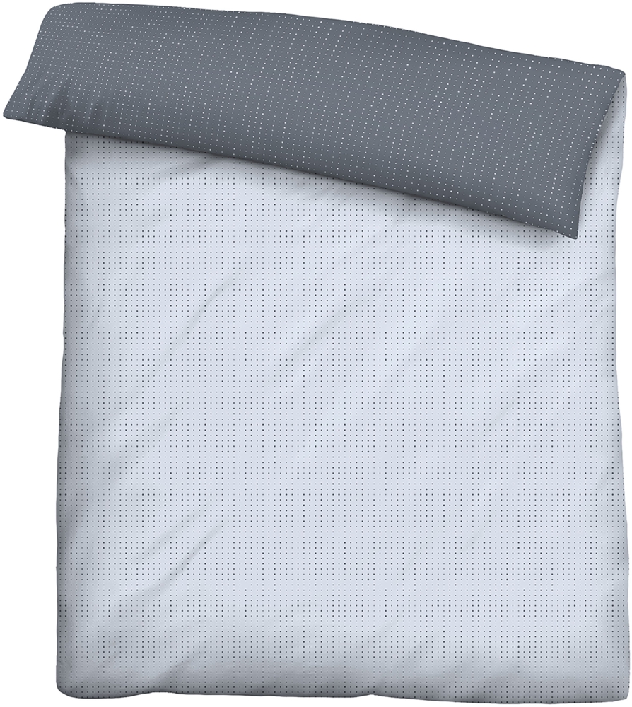 biberna 0636047 Mako-Satin Bettwäsche PUNKTE - MIX & MATCH, blau, 1x 200x200 cm + 2x 80x80 cm Bild 1
