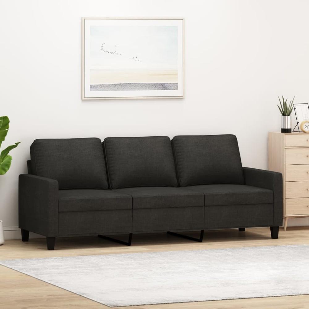 vidaXL 3-Sitzer-Sofa Schwarz 180 cm Stoff 359175 Bild 1