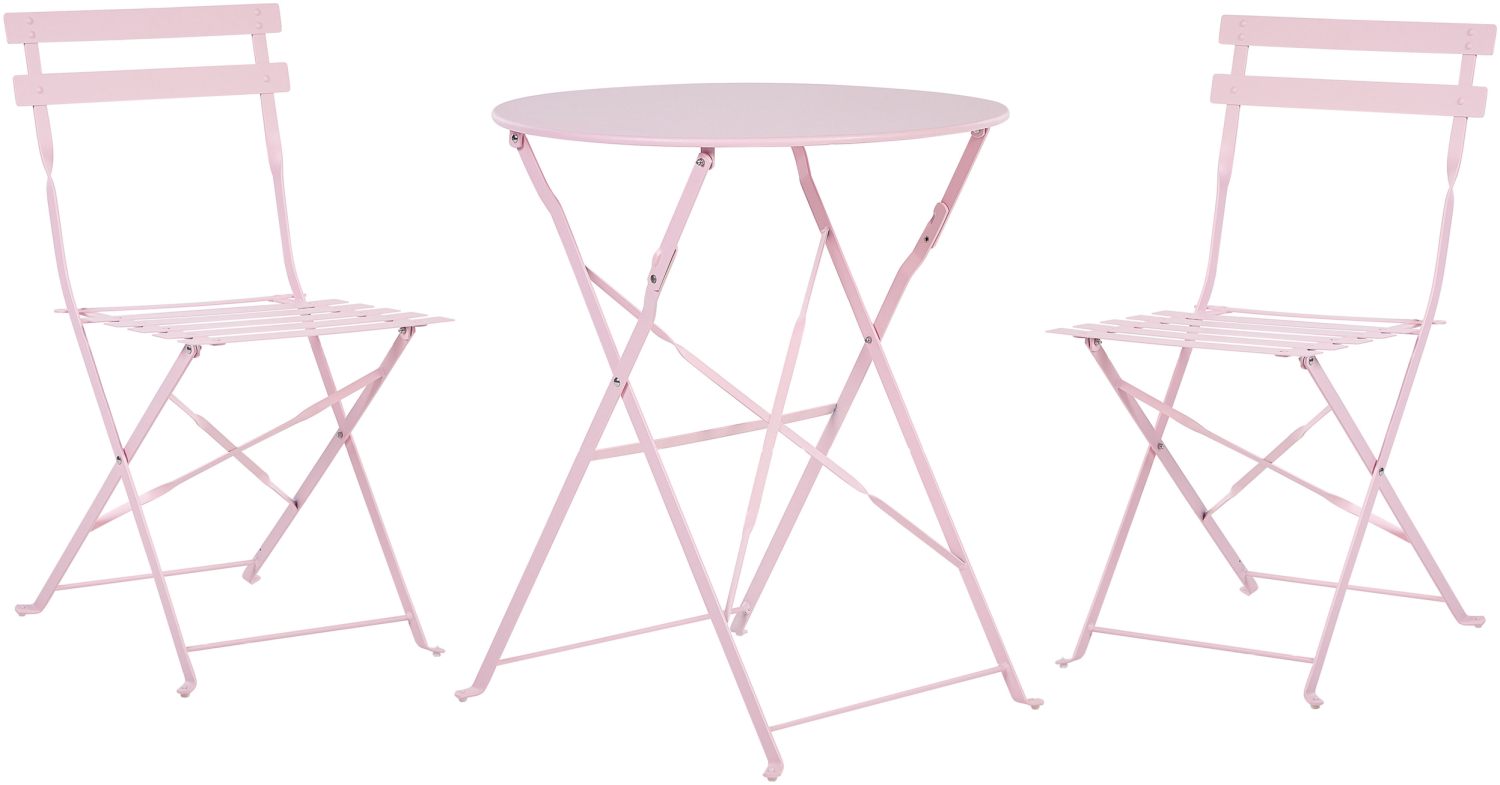 Beliani 'FIORI' Balkonset zusammenklappbar, pastellrosa Bild 1