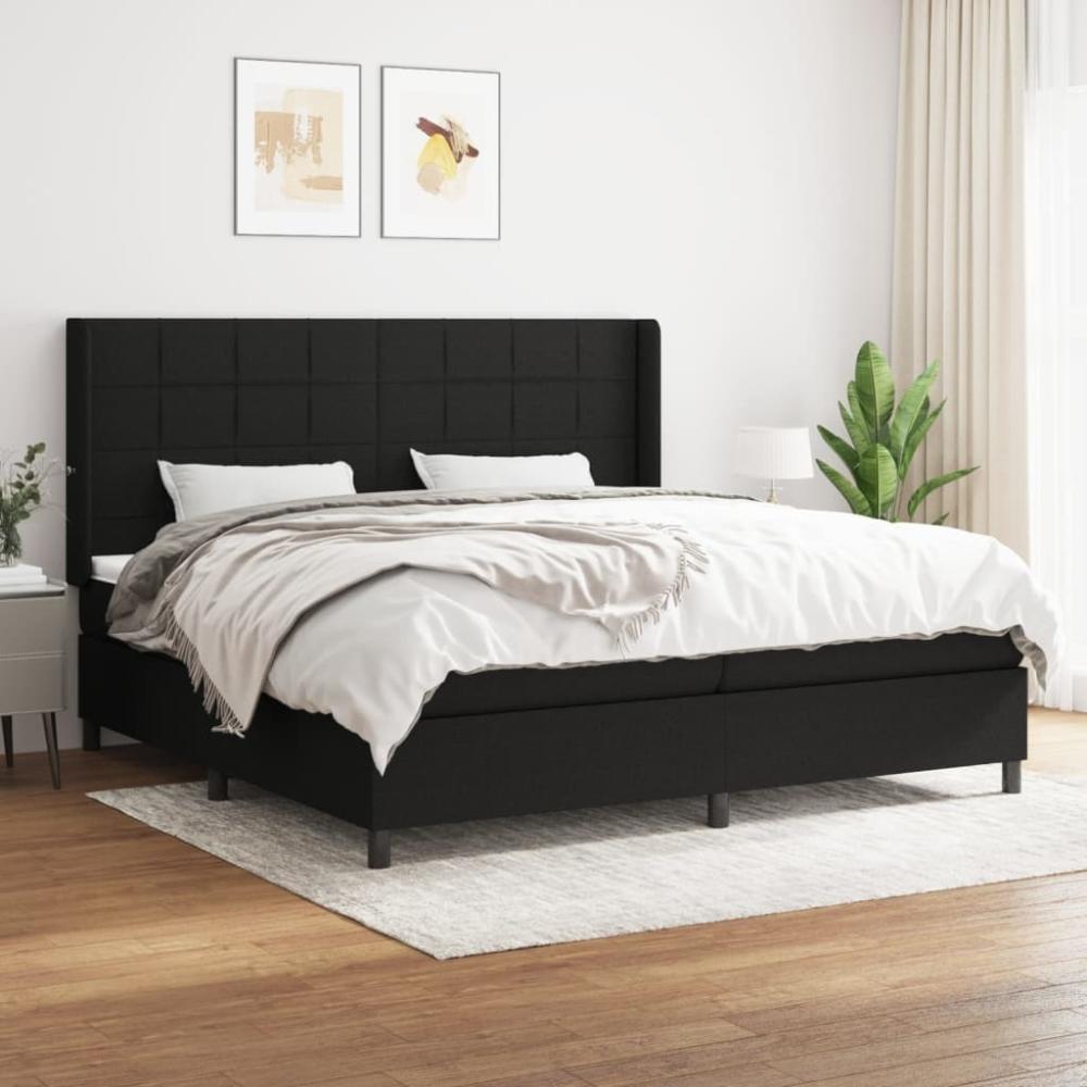 Boxspringbett mit Matratze Stoff Schwarz 200 x 200 cm, Härtegrad: H2 [3127991] Bild 1