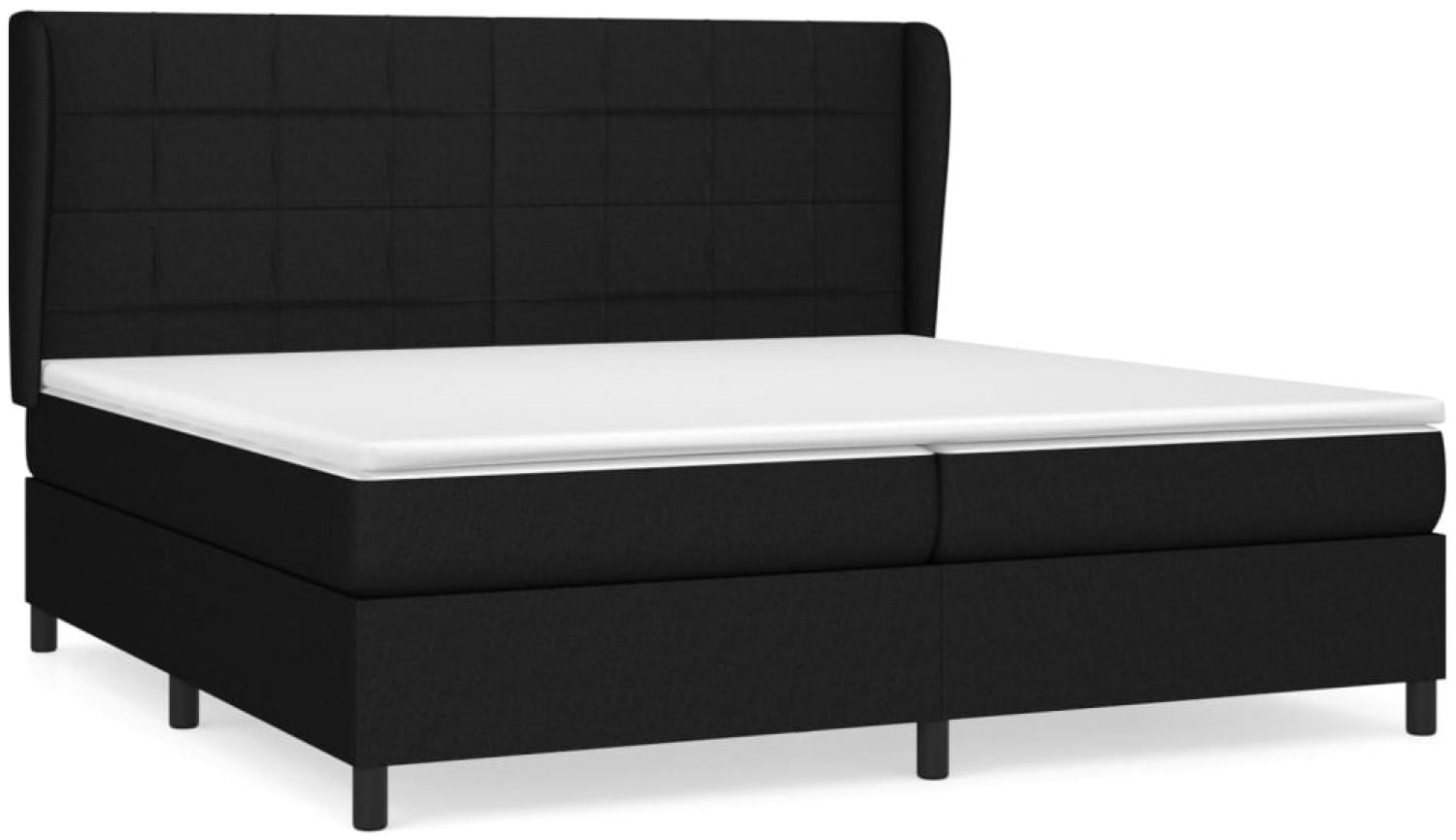 Boxspringbett mit Matratze Stoff Schwarz 200x200 cm, Härtegrad: H2 [3127991] Bild 1