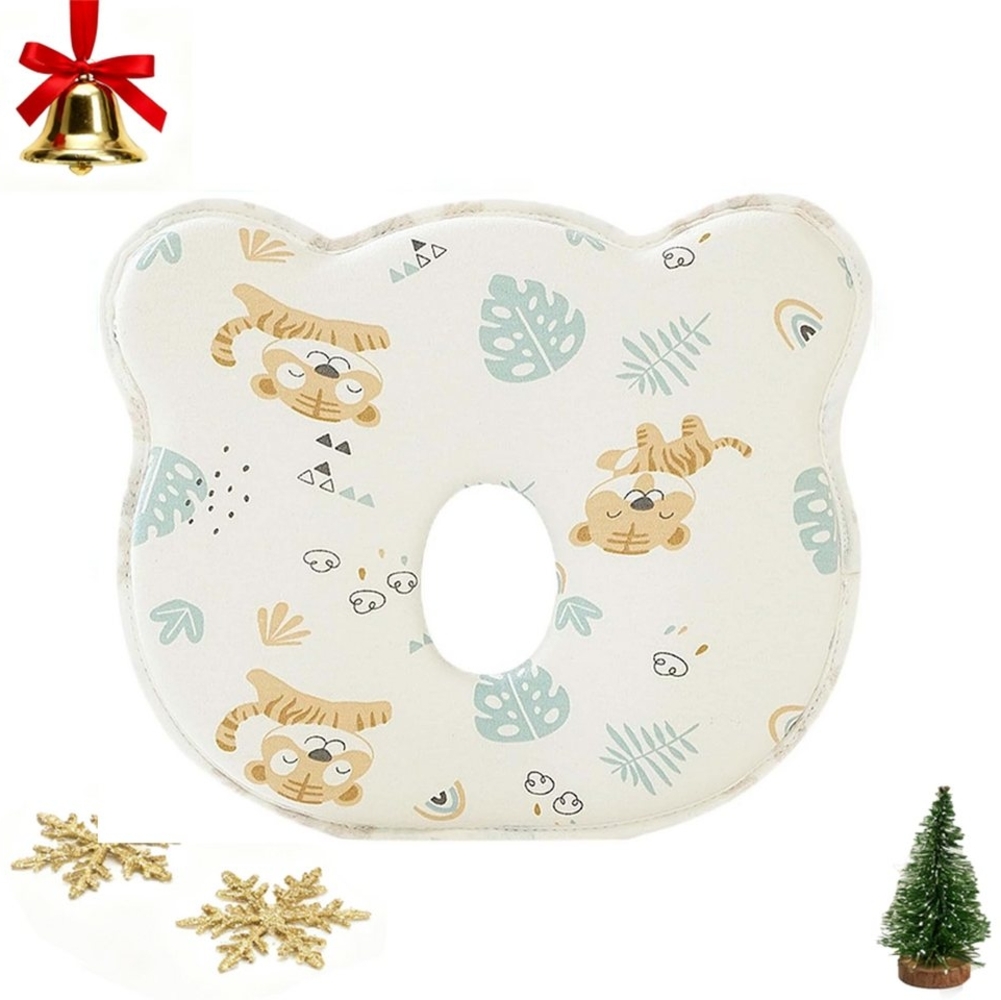 CLTYQ Babykissen Unisex Memory-Schaum Reise-Kissen, Gegen Plattkopf Baby Kissen, weich und bequem, atmungsaktiv, ideal für Reisen,Bärenmuster Bild 1