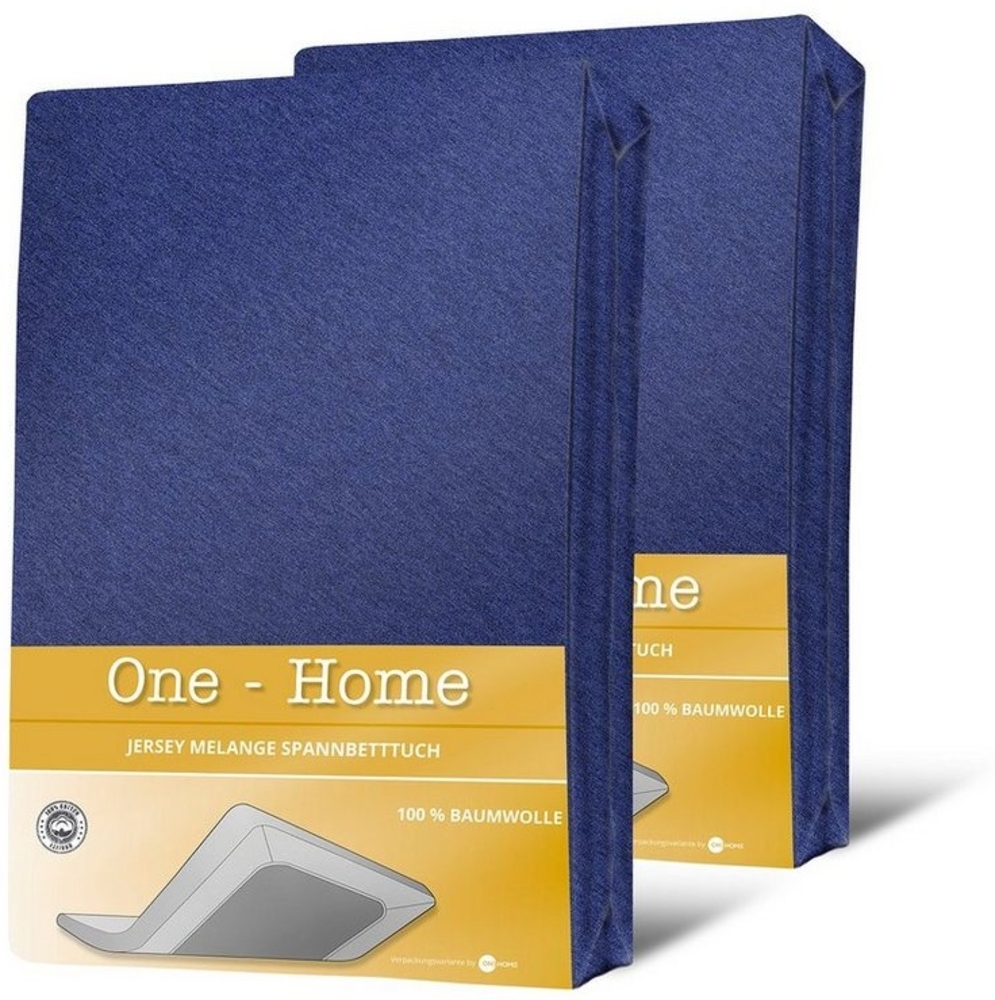 One Home Spannbettlaken Melange Jersey, Jersey, Gummizug: rundum, (2 Stück), meliert, Double Pack Bild 1