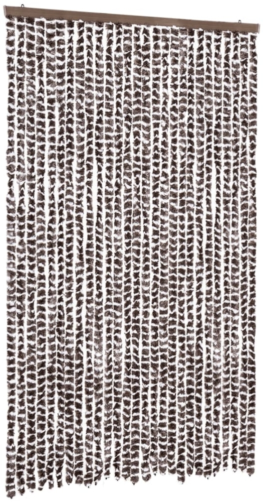 vidaXL Fliegenvorhang Braun und Weiß 118x220 cm Chenille 4004889 Bild 1