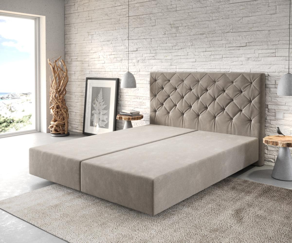 Boxspringgestell Dream-Great 160x200 cm Mikrofaser Beige Bild 1