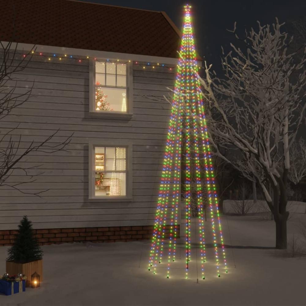 vidaXL LED-Weihnachtsbaum mit Erdnägeln Mehrfarbig 1134 LEDs 800 cm 343564 Bild 1