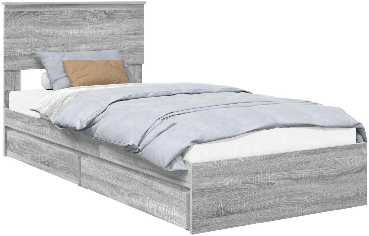 vidaXL Aufbewahrungsbett Graues Sonoma 90x190 cm Holzwerkstoff 3410845 Bild 1