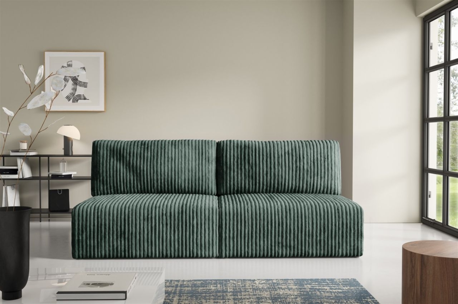 Sofa 3-Sitzer mit Schlaffunktion NATALIA XS in Stoff Tilia Grün Bild 1