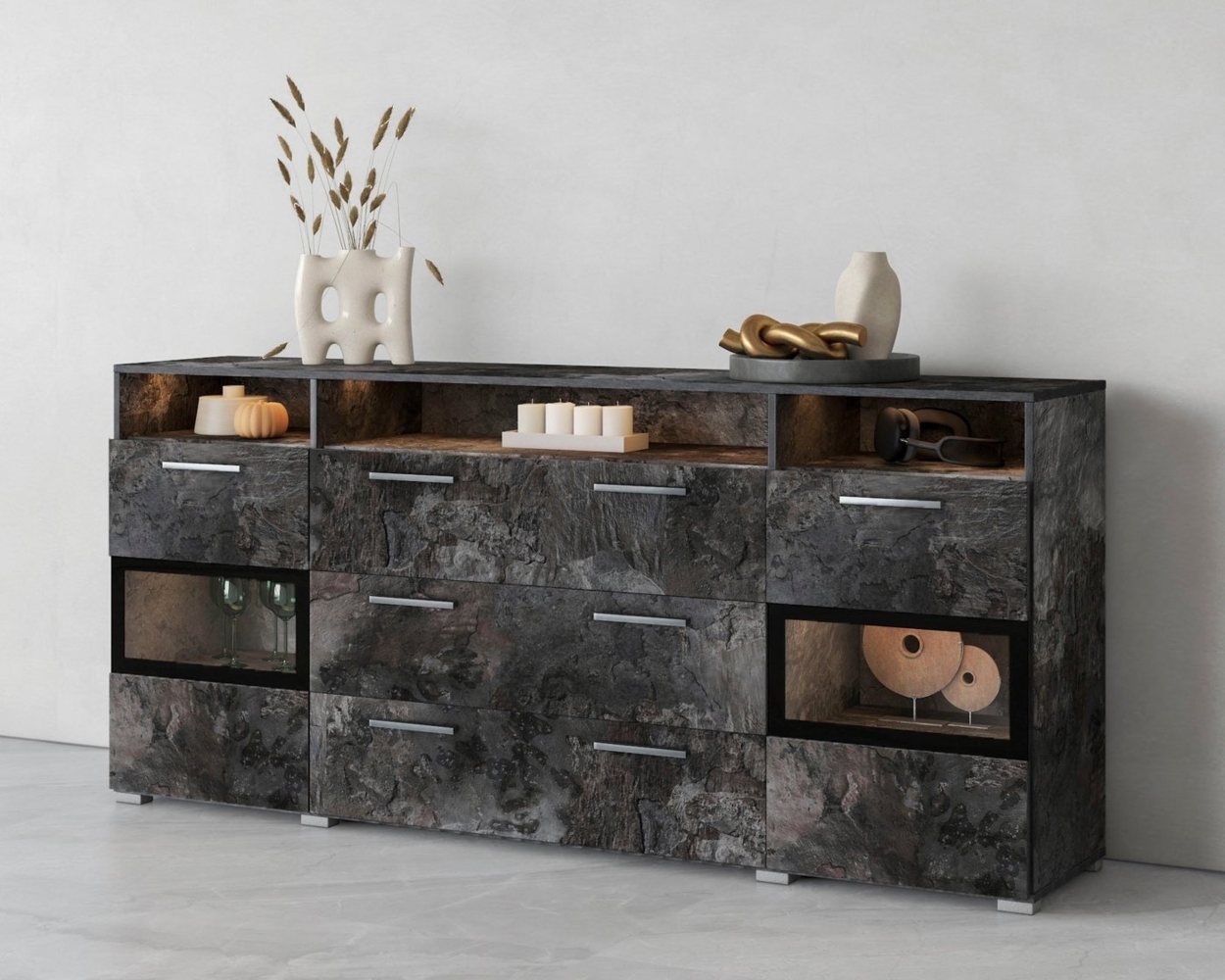 INOSIGN Sideboard Sarah mix, Breite 182 cm, Türen mit Glaseinsatz Bild 1