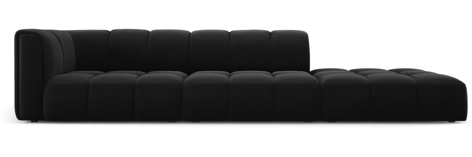 Micadoni Modulares Sofa Serena 4-Sitzer offene Seite Rechts Samtstoff Schwarz Bild 1