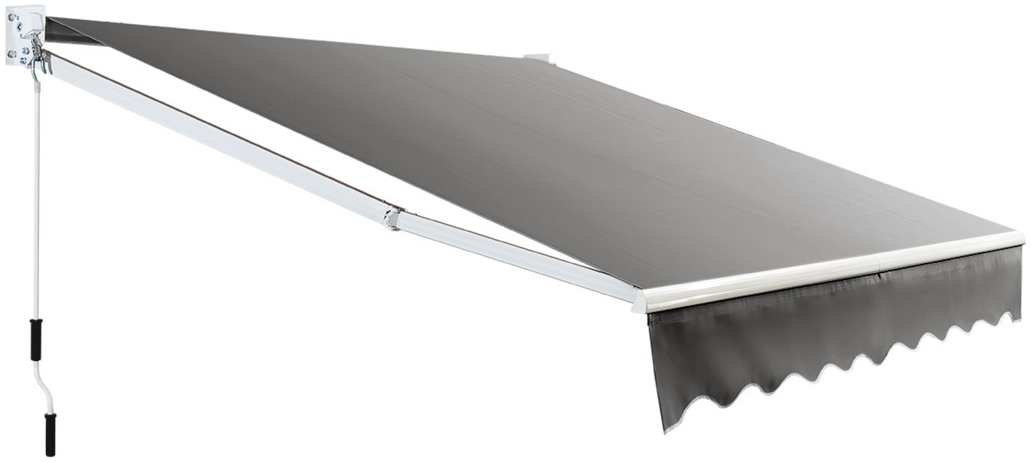 Sonnenschutz ausfahrbare Markise Aluminium Terrassen-Sonnenschutz 295 x 250 cm Grau Bild 1