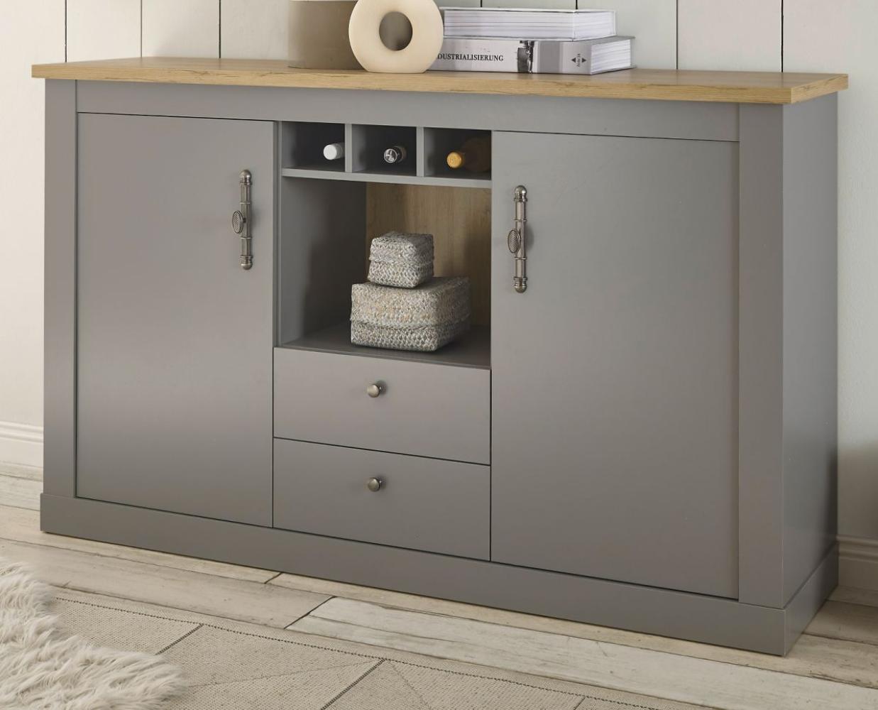 Sideboard Rideau in grau und Eiche Artisan 166 cm Bild 1