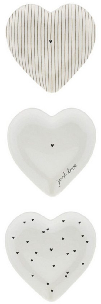 Bastion Collections Flaschenöffner Herzteller klein 3er Set - JUST LOVE - weiß Bild 1