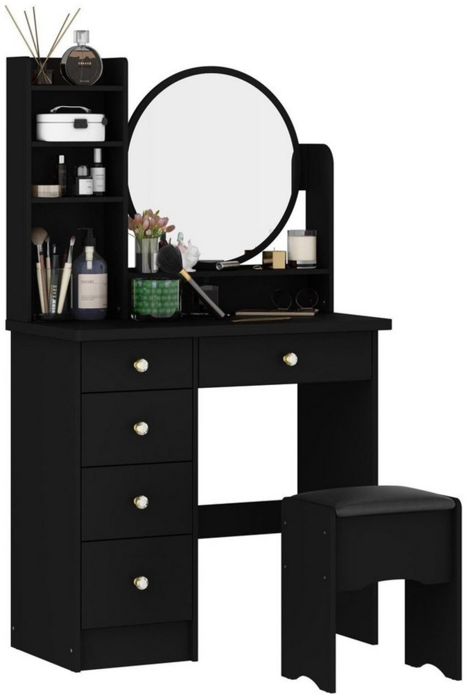 FUFU&GAGA Schminktisch mit Hocker und 5 Schubladen, 80 B x 40 T x 135H cm Bild 1