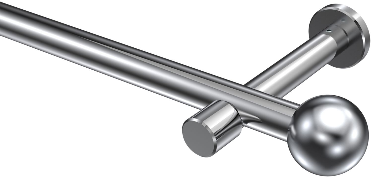 Gardinenstangen-Set Prestige Luino 160 cm, 1-läufig (ohne Ringe), 20 mm Ø Chrom Bild 1