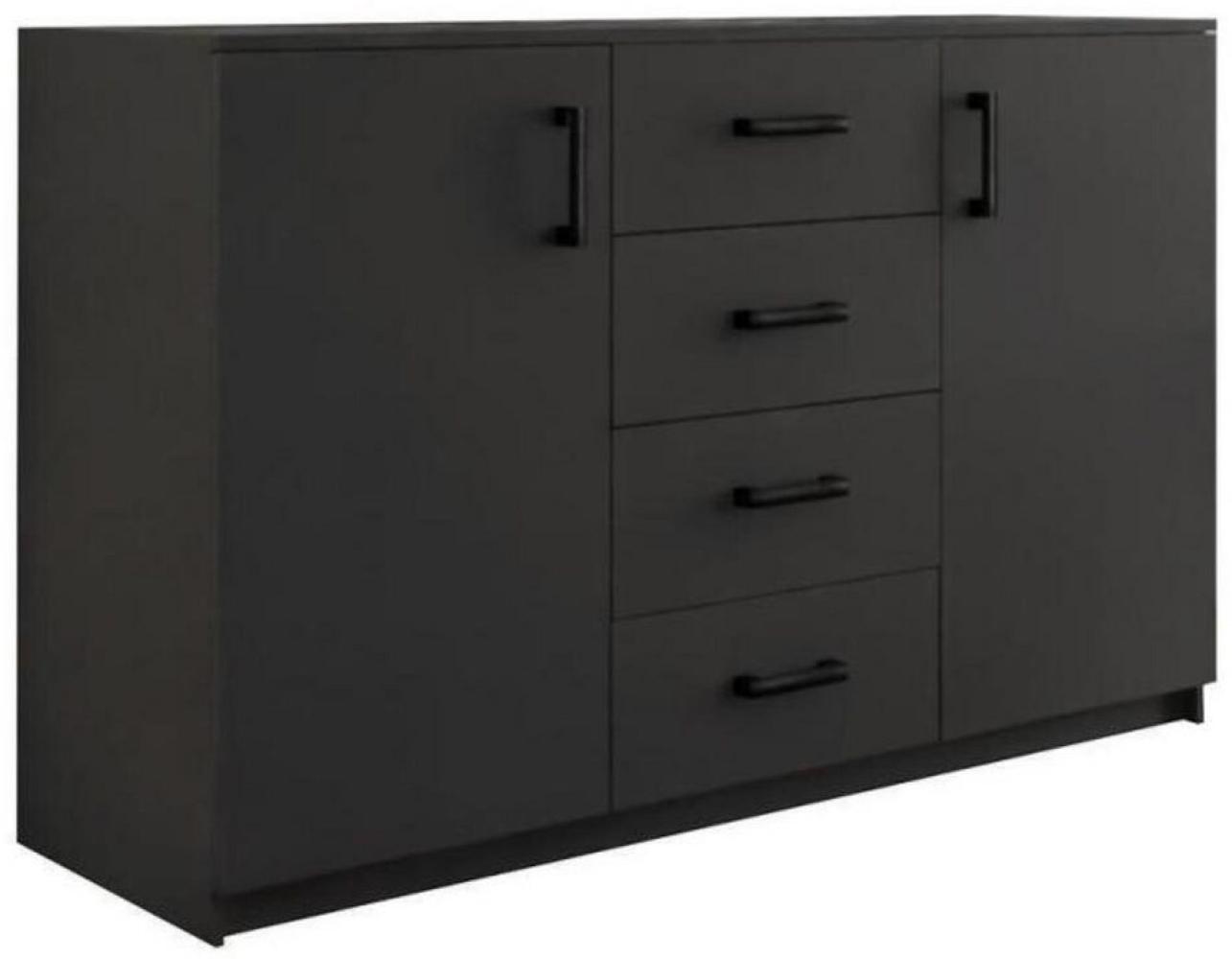 MOEBLO Kommode BAHRAIN (Sideboard Wohnzimmer Kommode Schlafzimmer Komodenschrank Highboard, Schwarze Metallgriffe), (BxHxT):150x94x45 cm Bild 1