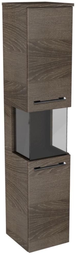 Lanzet Hochschrank Vitrine 30 cm, rechts, Dunkelbraun Bild 1