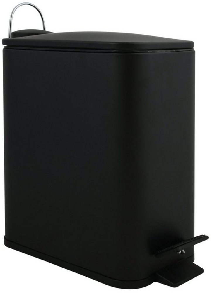 Spirella Kosmetikeimer 5 Liter Edelstahl mit Absenkautomatik und Inneneimer "Erik" Badezimmer Mülleimer Softclose Abfalleimer schwarz Bild 1